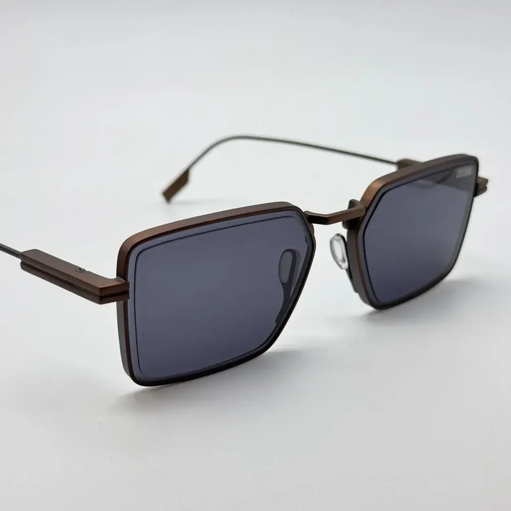 Ermenegildo Zegna Sunglasses EZ0243 38A Dark Bronze Frame Gray Lens 56-16-145